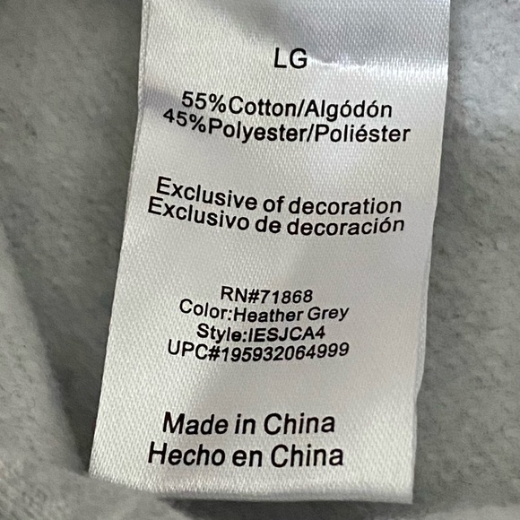 DISNEY Minnie Mouse Embroidered Bow Flowers Gray Hooded Sweatshirt Size L - Picture 12 of 12